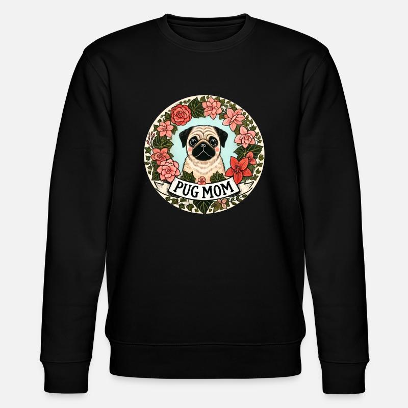 Mops-Mama - Stanley/Stella Unisex Bio-Sweatshirt CHANGER  - Schwarz
