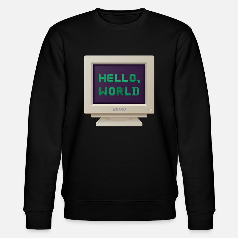 CRT-Design - Hallo Welt - Stanley/Stella Unisex Bio-Sweatshirt CHANGER - Schwarz