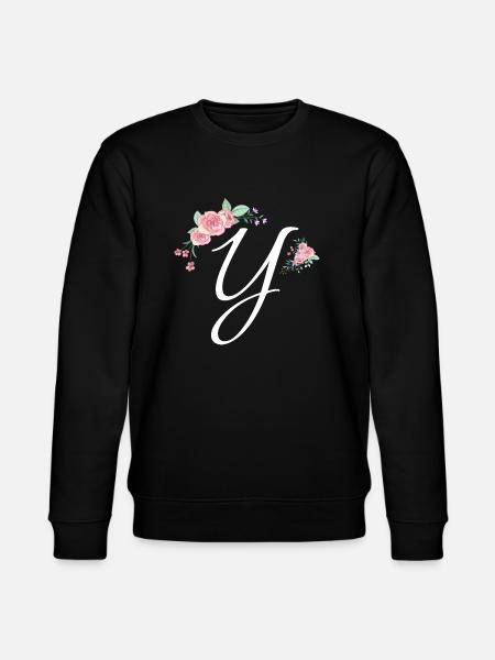 Letter and flowers - Stanley/Stella CHANGER Unisex Organic Sweatshirt - black