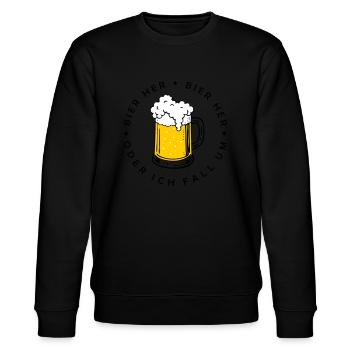 Bees here - Oder ich fall um! - Stanley/Stella CHANGER Unisex Organic Sweatshirt - black - Front - Nik (191cm) & Marisol (170cm)