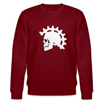 Fahrrad, Rennrad, MTB, Männer, Totenkopf, Geschenk - Stanley/Stella Unisex Bio-Sweatshirt CHANGER  - Burgunderrot - Vorne - Nik (191cm) & Marisol (170cm)