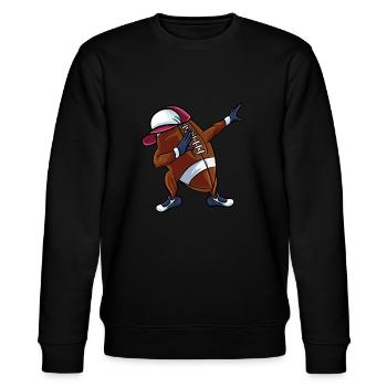 Dabbing Football - Stanley/Stella Unisex Bio-Sweatshirt CHANGER  - Schwarz - Vorne - Nik (191cm) & Marisol (170cm)