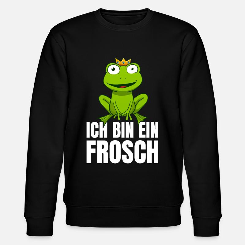 Ich Bin Ein Frosch - Stanley/Stella Unisex Bio-Sweatshirt CHANGER  - Schwarz
