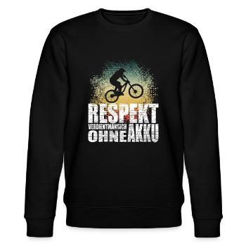Respekt Akku Gravel Downhill Bike MTB Velo Fahrrad - Stanley/Stella Unisex Bio-Sweatshirt CHANGER  - Schwarz - Vorne - Nik (191cm) & Marisol (170cm)