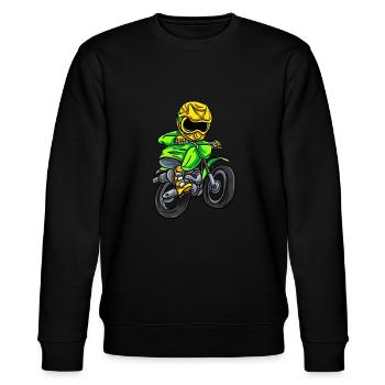 Dirt Bike Motorcross - Stanley/Stella Unisex Bio-Sweatshirt CHANGER  - Schwarz - Vorne - Nik (191cm) & Marisol (170cm)