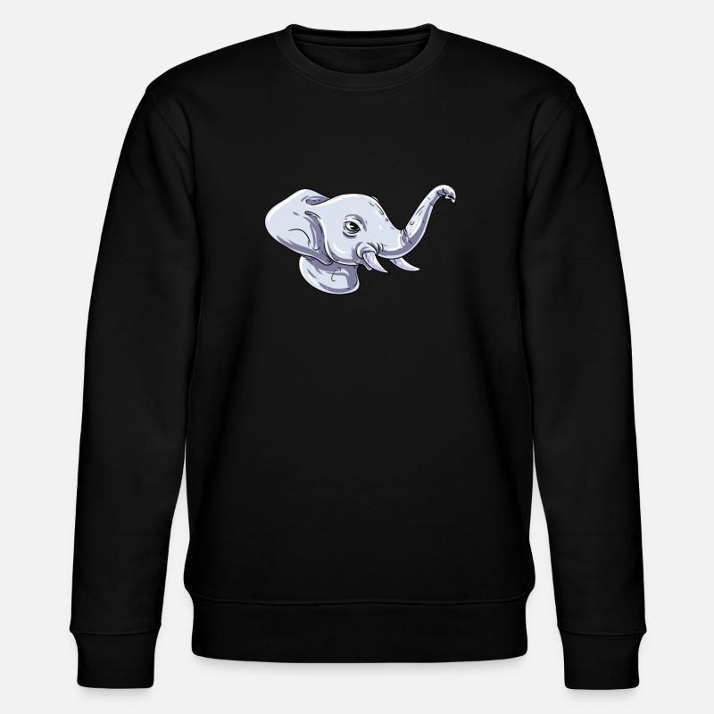 Elefantenkopf Elefant - Stanley/Stella Unisex Bio-Sweatshirt CHANGER - Schwarz