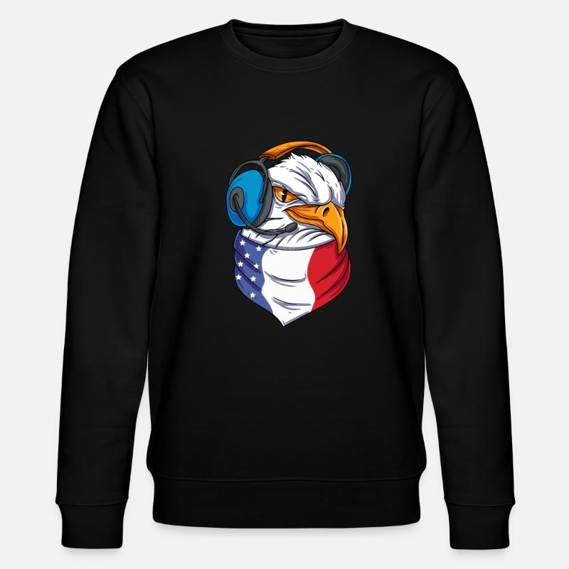 Tête d’aigle des États-Unis - Sweat bio CHANGER Stanley/Stella Unisexe - noir
