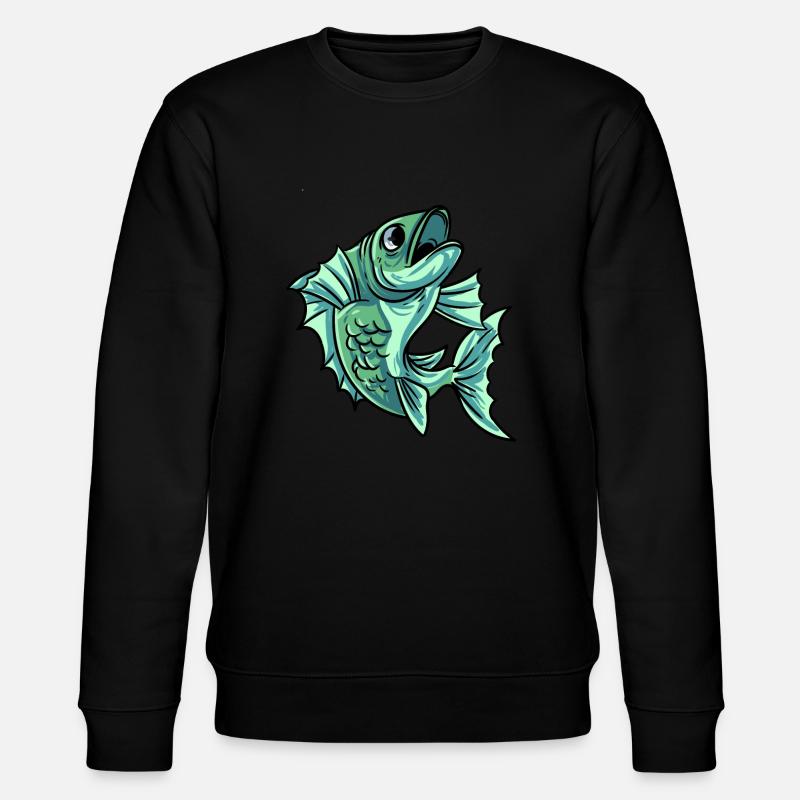 Karpfen Fisch - Stanley/Stella Unisex Bio-Sweatshirt CHANGER  - Schwarz