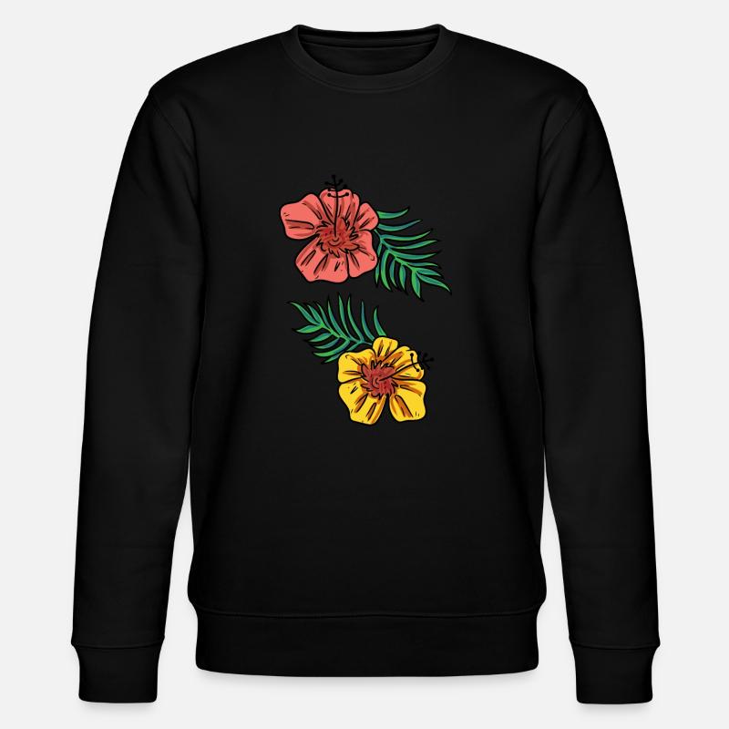 Tropische Blumen - Stanley/Stella Unisex Bio-Sweatshirt CHANGER  - Schwarz