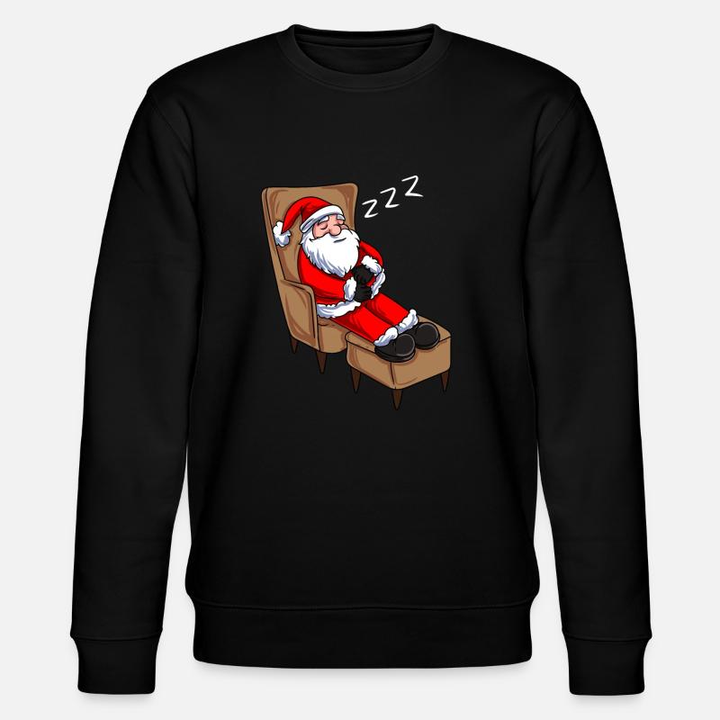 Weihnachtsmann schlafend - Stanley/Stella Unisex Bio-Sweatshirt CHANGER  - Schwarz