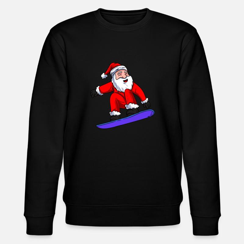 Weihnachtsmann Snowboarding - Stanley/Stella Unisex Bio-Sweatshirt CHANGER - Schwarz