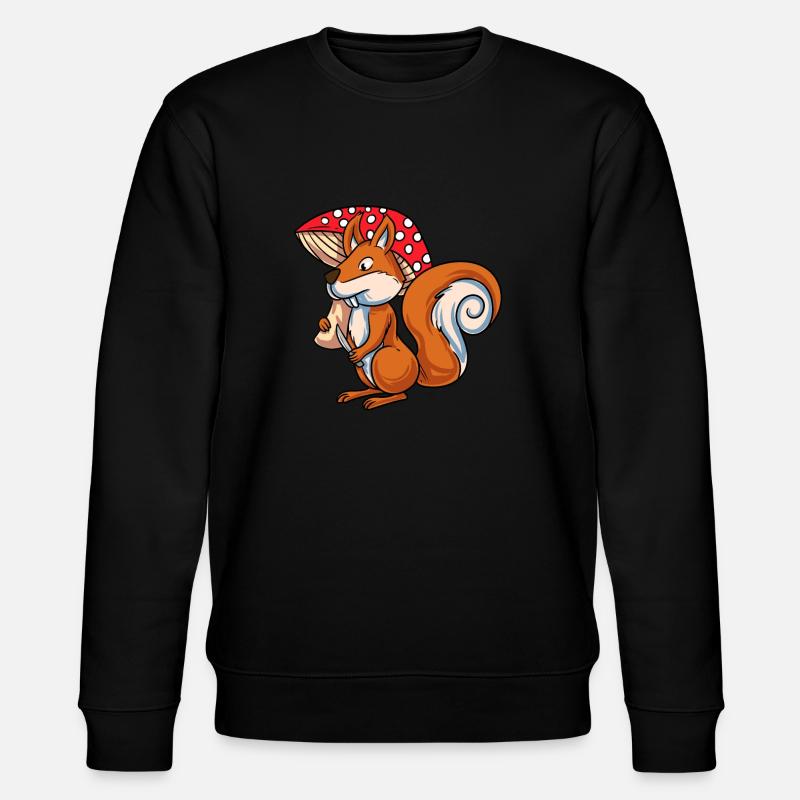 Eichhörnchen Pilz - Stanley/Stella Unisex Bio-Sweatshirt CHANGER  - Schwarz