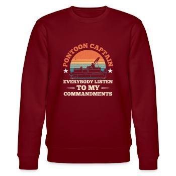 Dock boat motor boating captain - Stanley/Stella CHANGER Unisex Organic Sweatshirt - burgundy - Front - Nik (191cm) & Marisol (170cm)