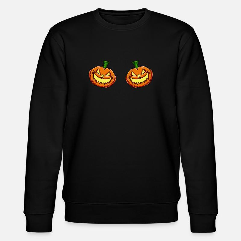 Deux citrouilles effrayantes Halloween - Sweat bio CHANGER Stanley/Stella Unisexe - noir