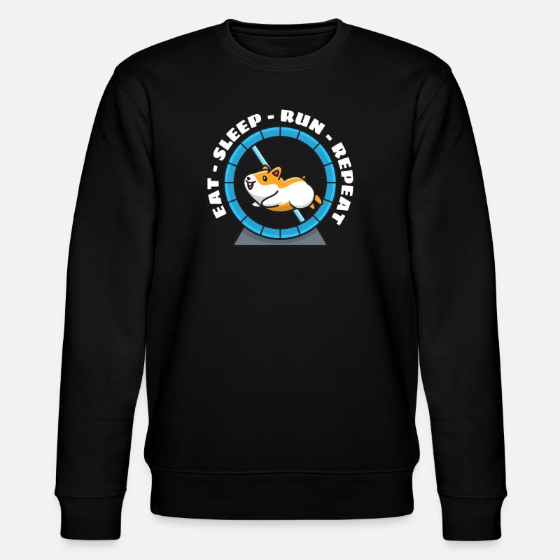 Hamster Eat Sleep Run Repeat - Stanley/Stella Unisex Bio-Sweatshirt CHANGER - Schwarz