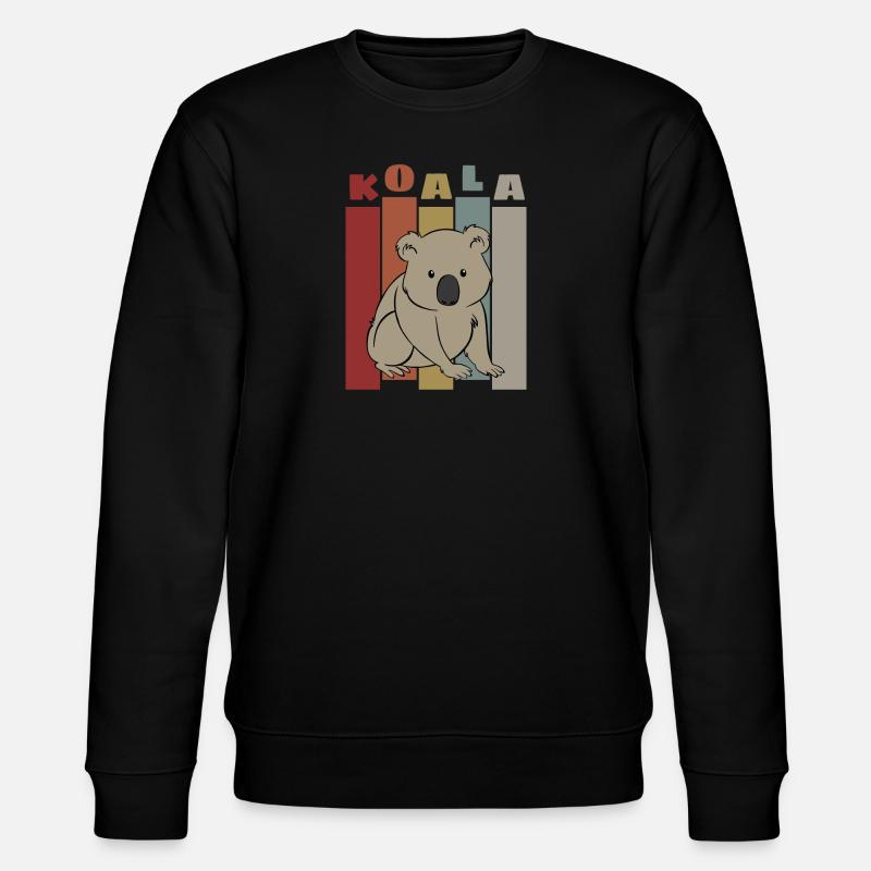 Koala Retro - Stanley/Stella Unisex Bio-Sweatshirt CHANGER  - Schwarz