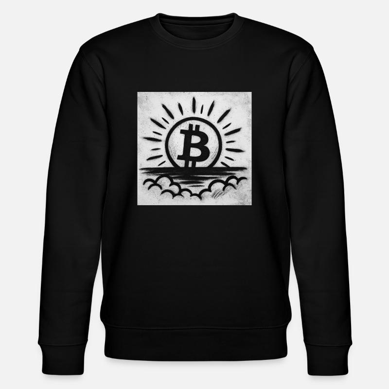 Sun goes up with Bitcoin - Stanley/Stella CHANGER Unisex Organic Sweatshirt - black