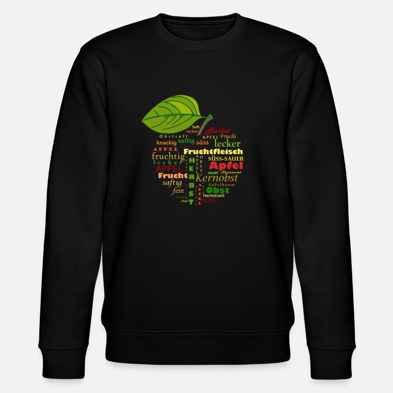 Apfel, Obst, Herbst - Stanley/Stella Unisex Bio-Sweatshirt CHANGER  - Schwarz