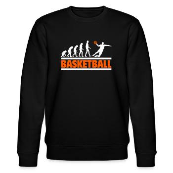 Evolution to basketball player - Stanley/Stella CHANGER Unisex Organic Sweatshirt - black - Front - Nik (191cm) & Marisol (170cm)