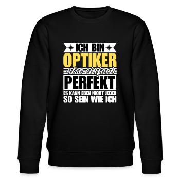 Perfekter Optiker - Stanley/Stella Unisex Bio-Sweatshirt CHANGER  - Schwarz - Vorne - Nik (191cm) & Marisol (170cm)