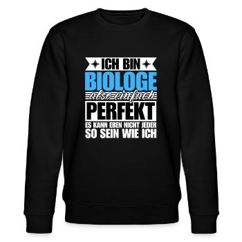 Perfekter Biologe - Stanley/Stella Unisex Bio-Sweatshirt CHANGER  - Schwarz - Vorne - Nik (191cm) & Marisol (170cm)