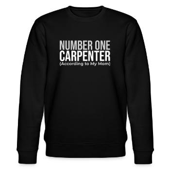 Bester Tischler der Welt (laut meiner Mama) - Stanley/Stella Unisex Bio-Sweatshirt CHANGER  - Schwarz - Vorne - Nik (191cm) & Marisol (170cm)
