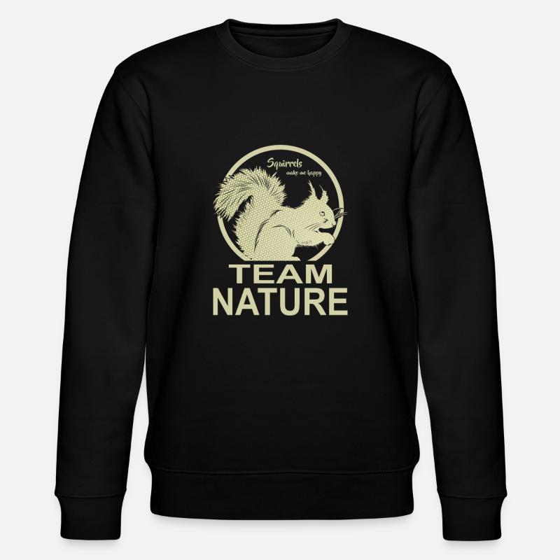 Team Nature, I like squirrels - Stanley/Stella CHANGER Unisex Organic Sweatshirt - black