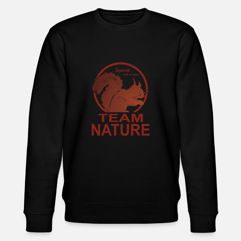 Team Nature, I like squirrels - Stanley/Stella CHANGER Unisex Organic Sweatshirt - black