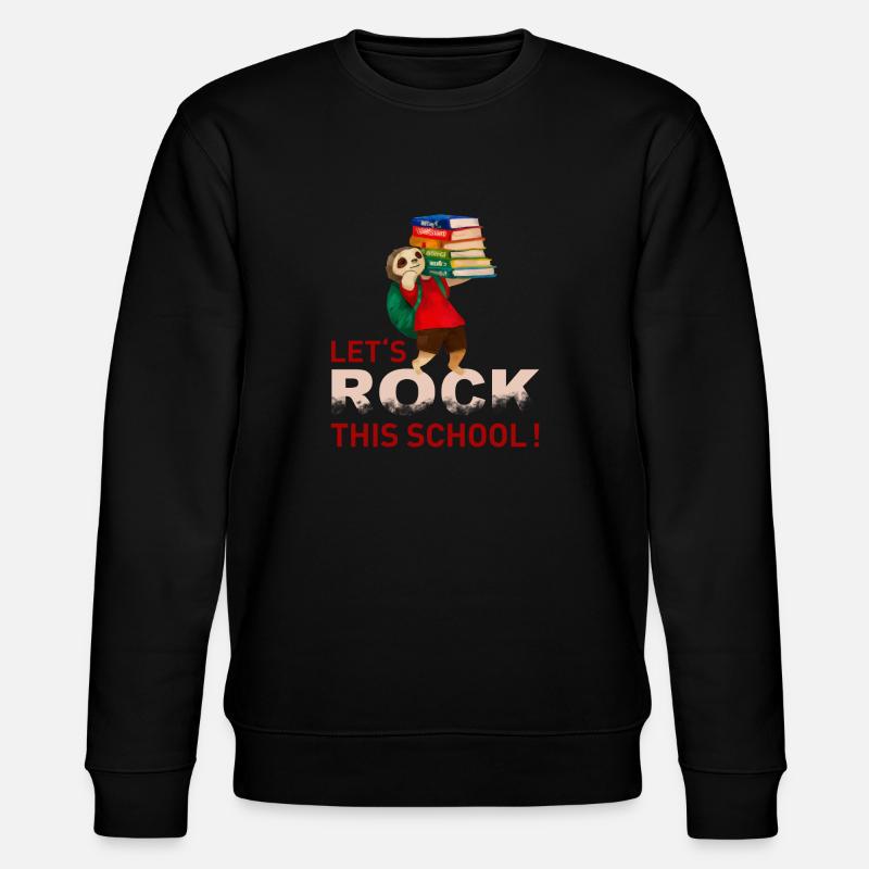 Lets rock this school - Faultier - Stanley/Stella Unisex Bio-Sweatshirt CHANGER  - Schwarz