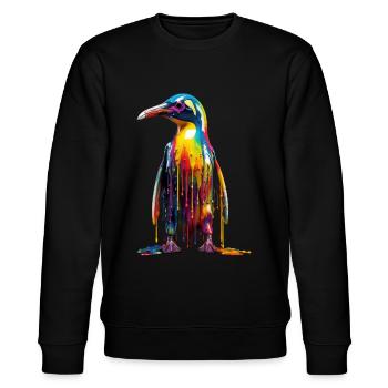 Pingouin arc-en-ciel - Sweat bio CHANGER Stanley/Stella Unisexe - noir - Devant - Nik (191cm) & Marisol (170cm)