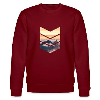 SCHÖNER SONNENAUFGANG ÜBER DEN WOLKEN! GESCHENK - Stanley/Stella Unisex Bio-Sweatshirt CHANGER  - Burgunderrot - Vorne - Nik (191cm) & Marisol (170cm)