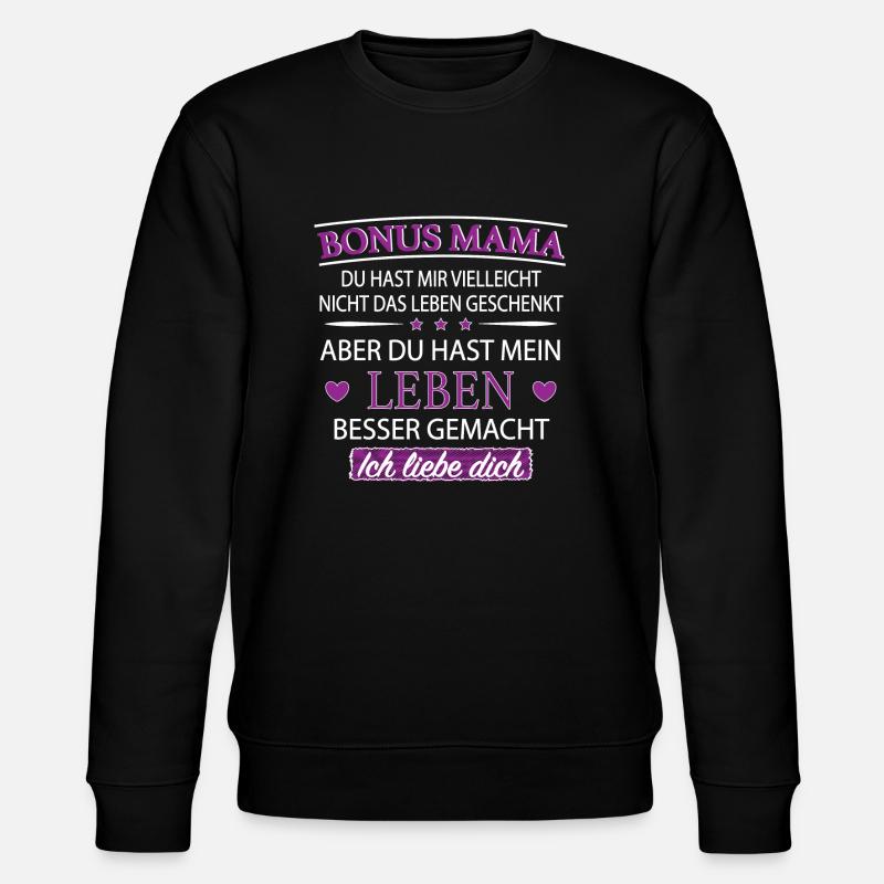 Bonus Mama - Stanley/Stella Unisex Bio-Sweatshirt CHANGER  - Schwarz