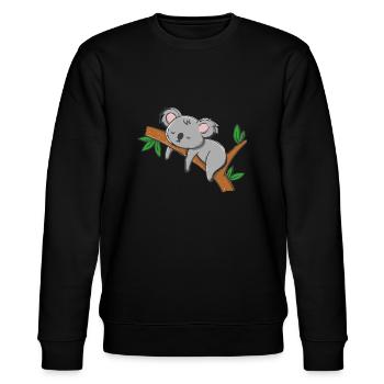 Koala bear Koala sleeping. Great for sleeping. - Stanley/Stella CHANGER Unisex Organic Sweatshirt - black - Front - Nik (191cm) & Marisol (170cm)
