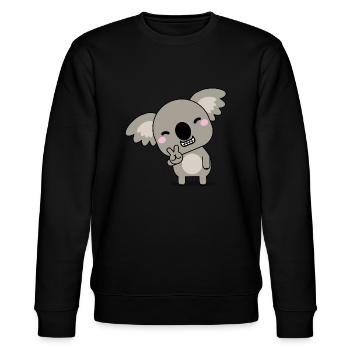 Joyeux koala ours koala - Sweat bio CHANGER Stanley/Stella Unisexe - noir - Devant - Nik (191cm) & Marisol (170cm)