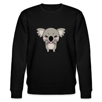 Joyeux koala ours koala - Sweat bio CHANGER Stanley/Stella Unisexe - noir - Devant - Nik (191cm) & Marisol (170cm)