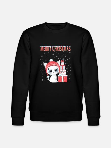 chats noël - noël chats tshirt - Sweat bio CHANGER Stanley/Stella Unisexe - noir