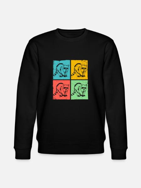 Waschbär Pop Art Tier - Stanley/Stella Unisex Bio-Sweatshirt CHANGER  - Schwarz