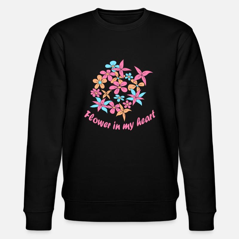 Fleur dans mon cœur - Sweat bio CHANGER Stanley/Stella Unisexe - noir