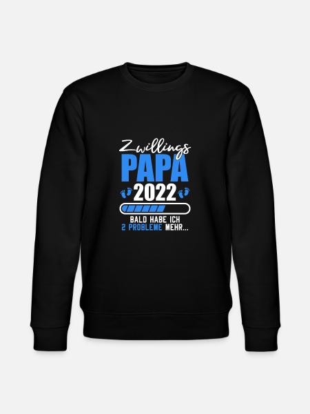 Schwangerschaft Zwillinge Werdender Papa 2022 - Stanley/Stella Unisex Bio-Sweatshirt CHANGER - Schwarz