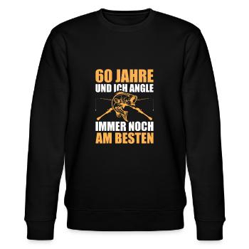 Angler 60. Geburtstag Geschenk - Stanley/Stella Unisex Bio-Sweatshirt CHANGER  - Schwarz - Vorne - Nik (191cm) & Marisol (170cm)