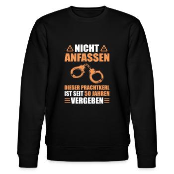 Goldene Hochzeit Ehemann 50 Hochzeitstag Geschenk - Stanley/Stella Unisex Bio-Sweatshirt CHANGER  - Schwarz - Vorne - Nik (191cm) & Marisol (170cm)