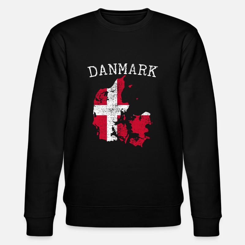 Daenemark Nationalflagge - Stanley/Stella Unisex Bio-Sweatshirt CHANGER  - Schwarz