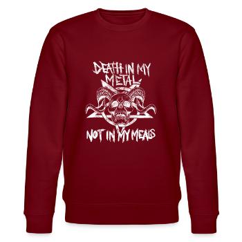 Metalhead végétalien. La mort dans le métal, pas dans mes repas - Sweat bio CHANGER Stanley/Stella Unisexe - bordeaux - Devant - Nik (191cm) & Marisol (170cm)