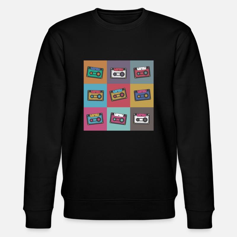 cassettes rétro comic Popart - Sweat bio CHANGER Stanley/Stella Unisexe - noir