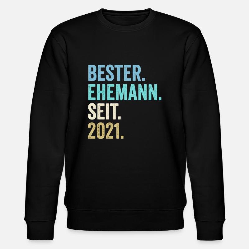 bester ehemann seit 2021 - Stanley/Stella Unisex Bio-Sweatshirt CHANGER  - Schwarz