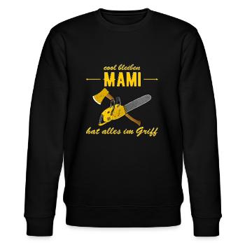 cool bleiben - Mami hat alles im Griff - Muttertag - Stanley/Stella Unisex Bio-Sweatshirt CHANGER  - Schwarz - Vorne - Nik (191cm) & Marisol (170cm)