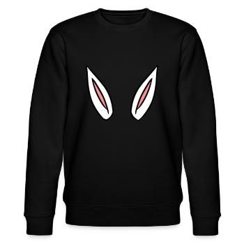 ears gift idea rabbit ears - Stanley/Stella CHANGER Unisex Organic Sweatshirt - black - Front - Nik (191cm) & Marisol (170cm)