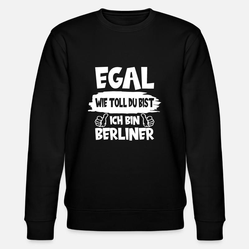 ICH BIN BERLINER BERLIN - Stanley/Stella Unisex Bio-Sweatshirt CHANGER  - Schwarz
