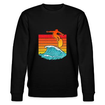 Surfing - Sweat bio CHANGER Stanley/Stella Unisexe - noir - Devant - Nik (191cm) & Marisol (170cm)