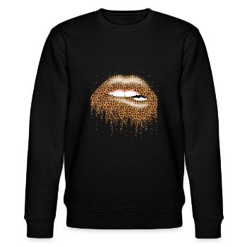 Leopardenlippe - Stanley/Stella Unisex Bio-Sweatshirt CHANGER  - Schwarz - Vorne - Nik (191cm) & Marisol (170cm)